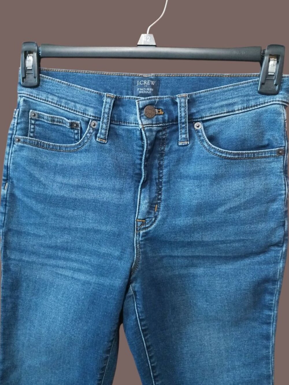 J.Crew Womens 9" Mid-Rise Skinny Jeans Womens Medium Wash Blue Denim Size 28 - Picture 7 of 8